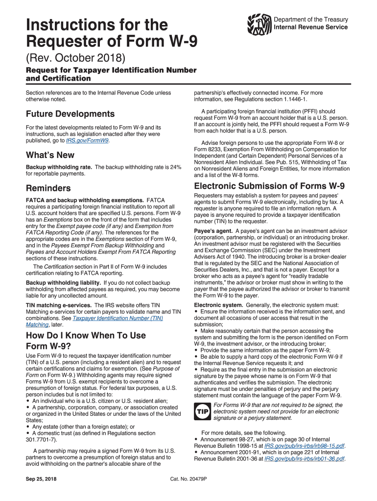 Irs Form W-9 Printable Free