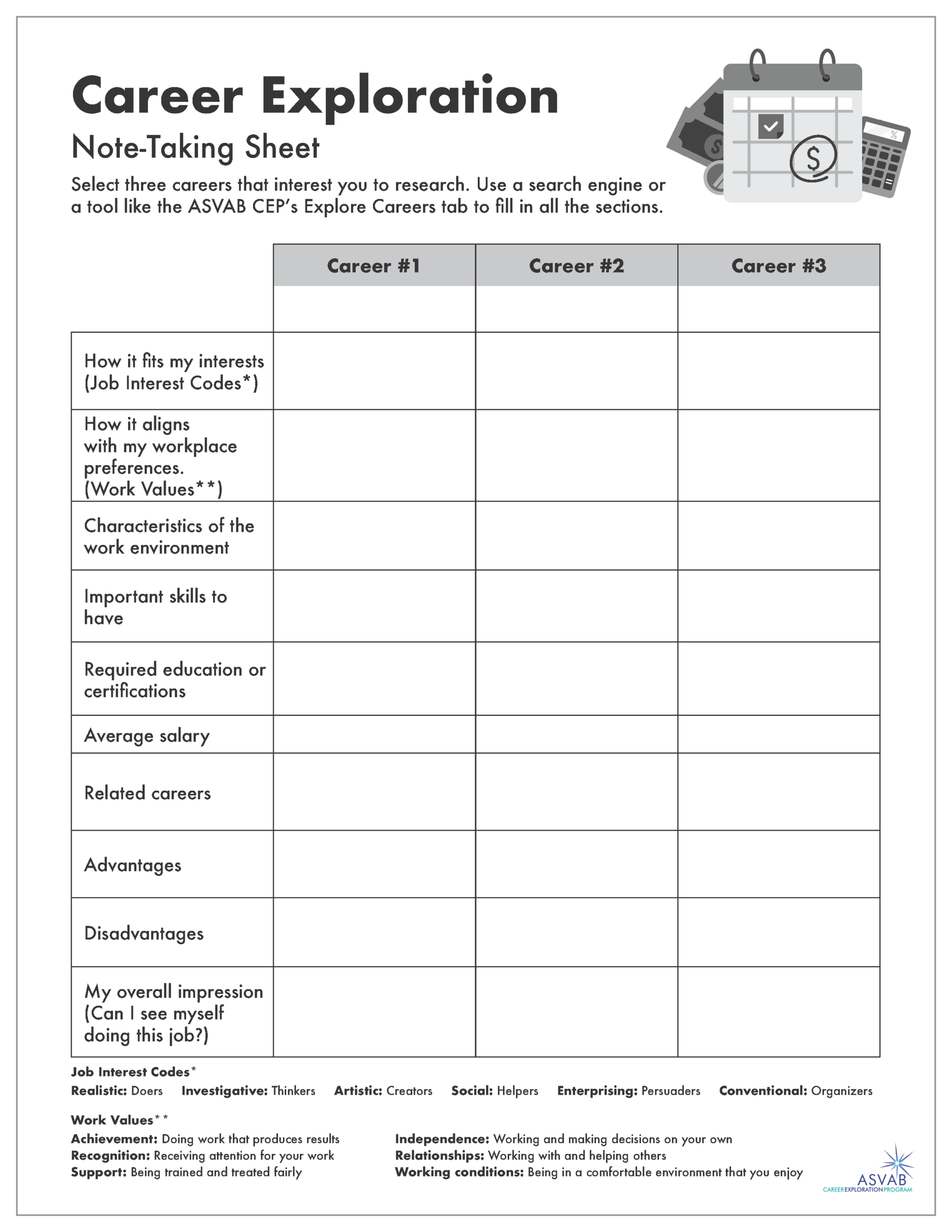 Free Career Worksheet Download Free Career Worksheet Png Images 