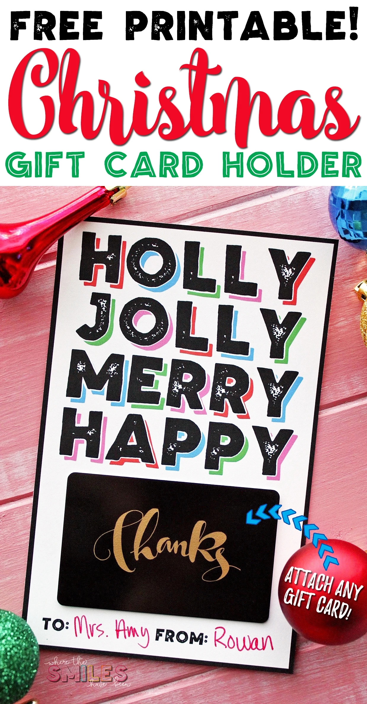 FREE Christmas Gift Card Holder Printable Attach Any Gift Card FREE Christmas Gift Card Holder Printable Attach Any Gift Card