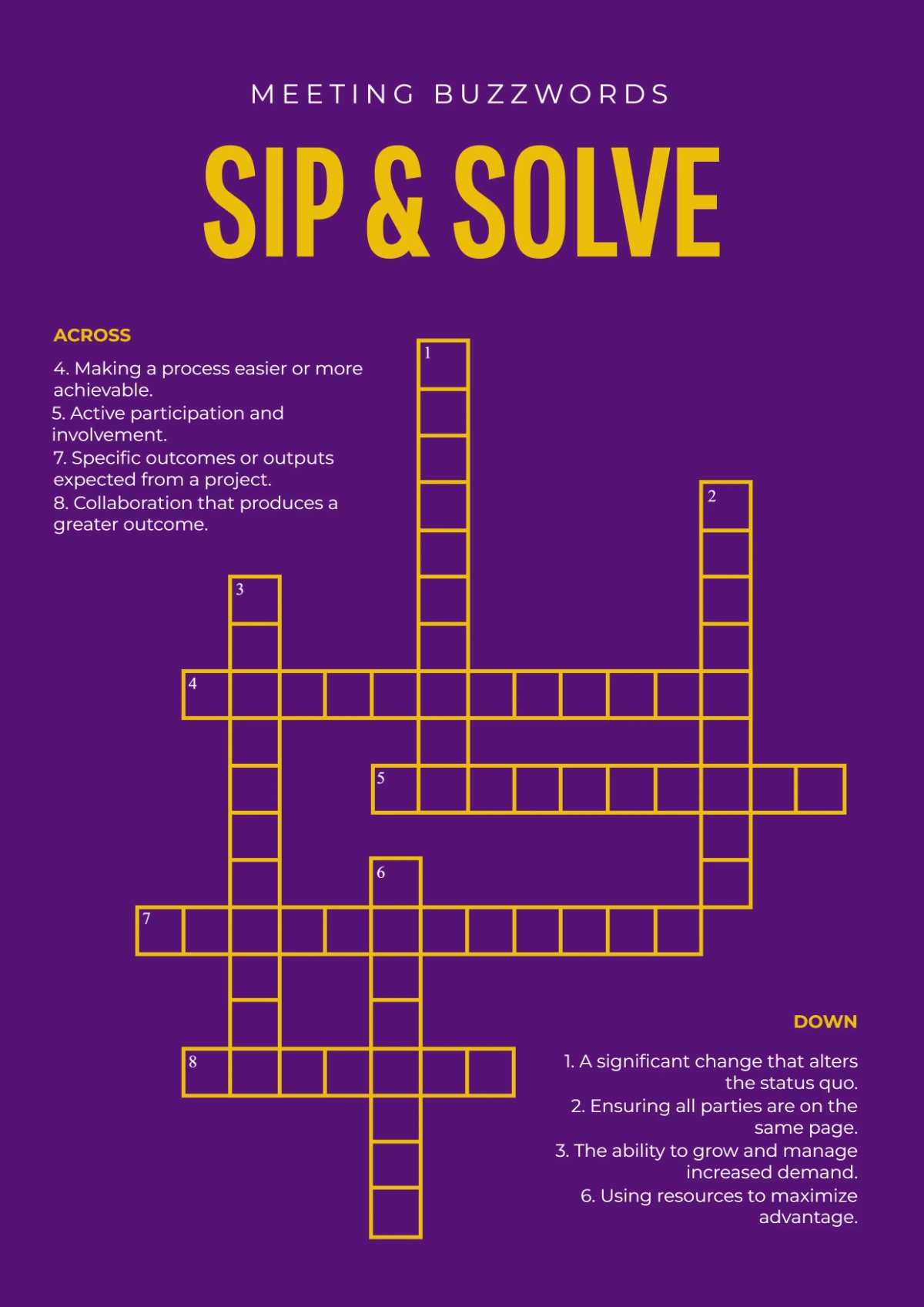 Free Printable Cooperation Crossword Puzzles