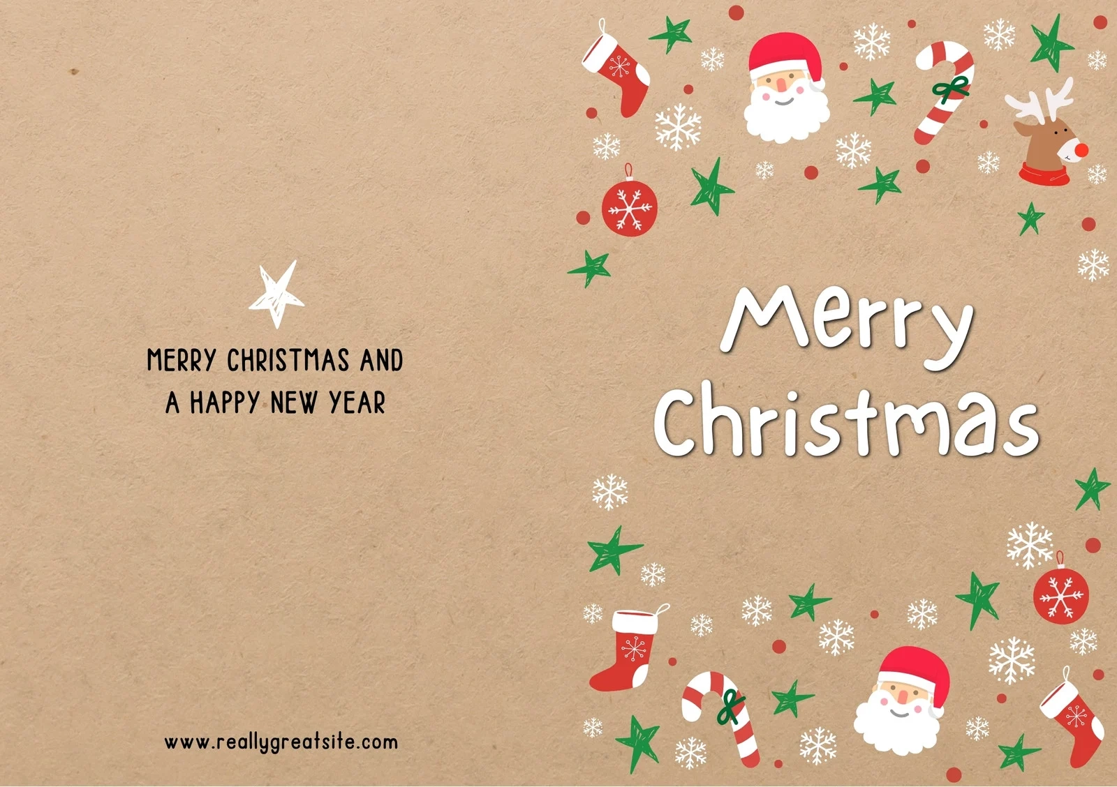 Free Custom Printable Christmas Folded Card Templates Canva