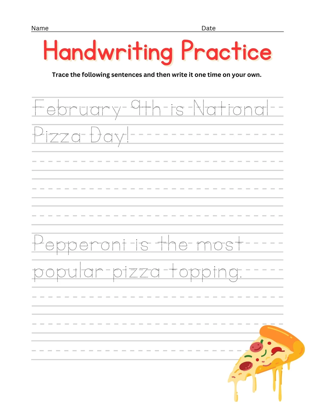 Writing Practice Worksheets Free Printables