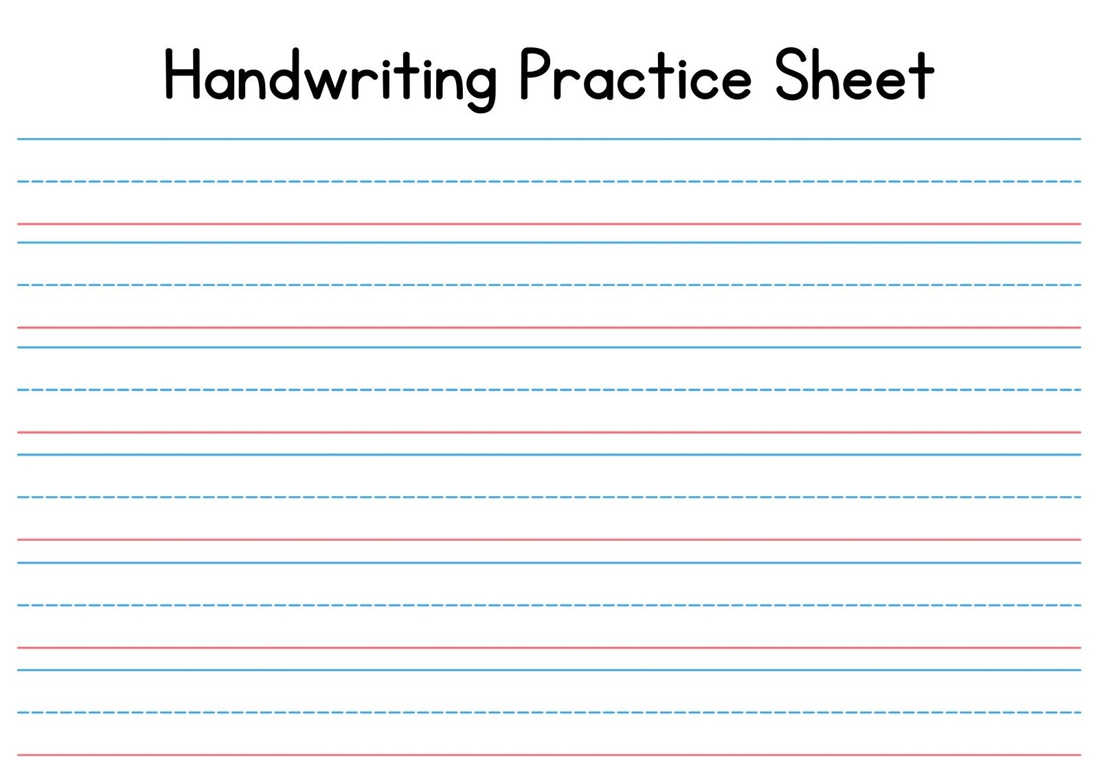 Free Custom Printable Handwriting Worksheet Templates Worksheets 