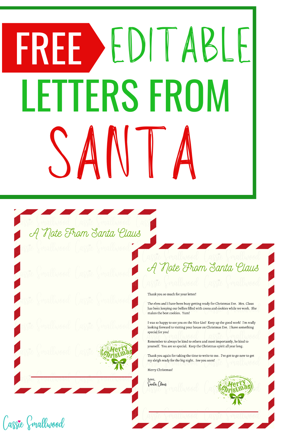 Free Template Letter From Santa Printable