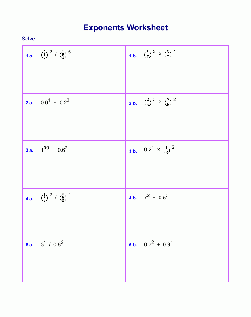 Free Exponents Worksheets Worksheets Library