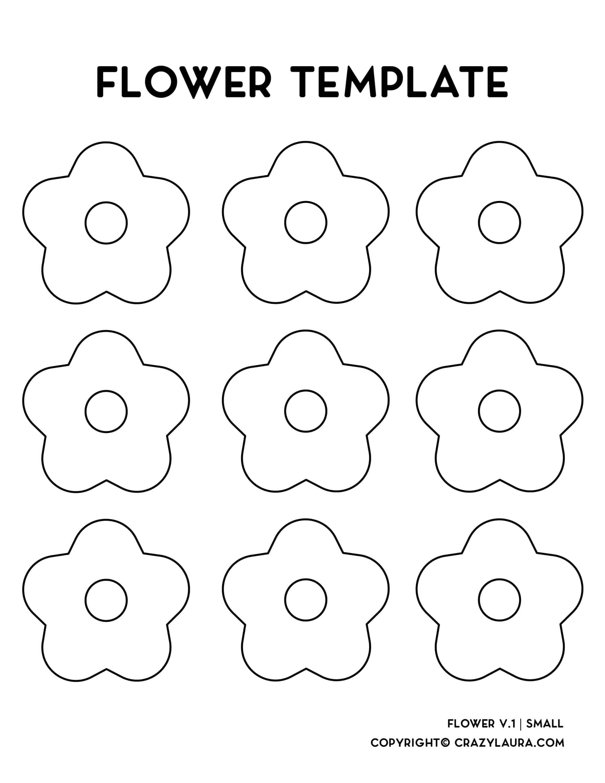 Free Flower Template amp Outline Stencil Printables Crazy Laura