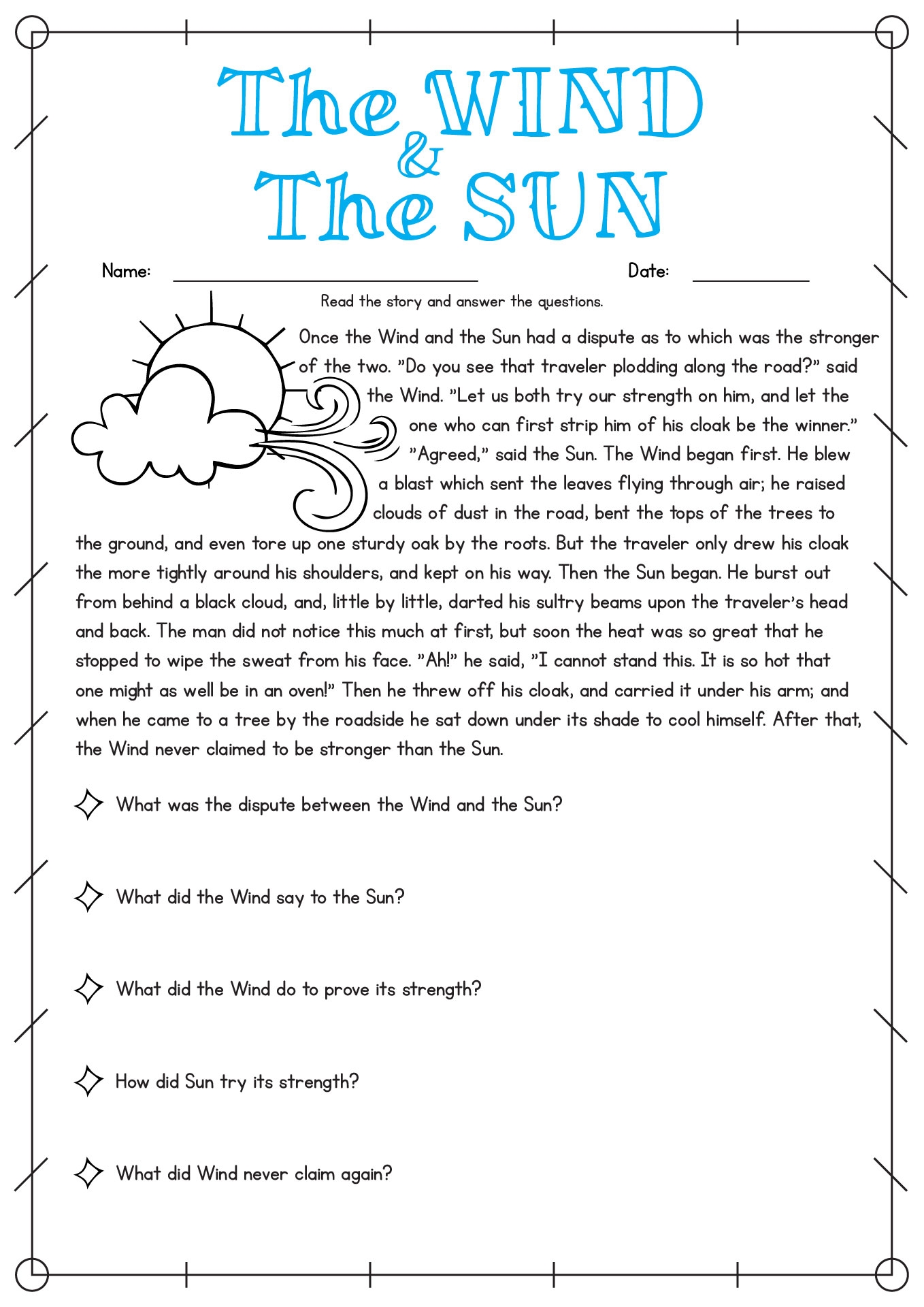 Free Free Printable 4th Grade Reading Comprehension Worksheet 