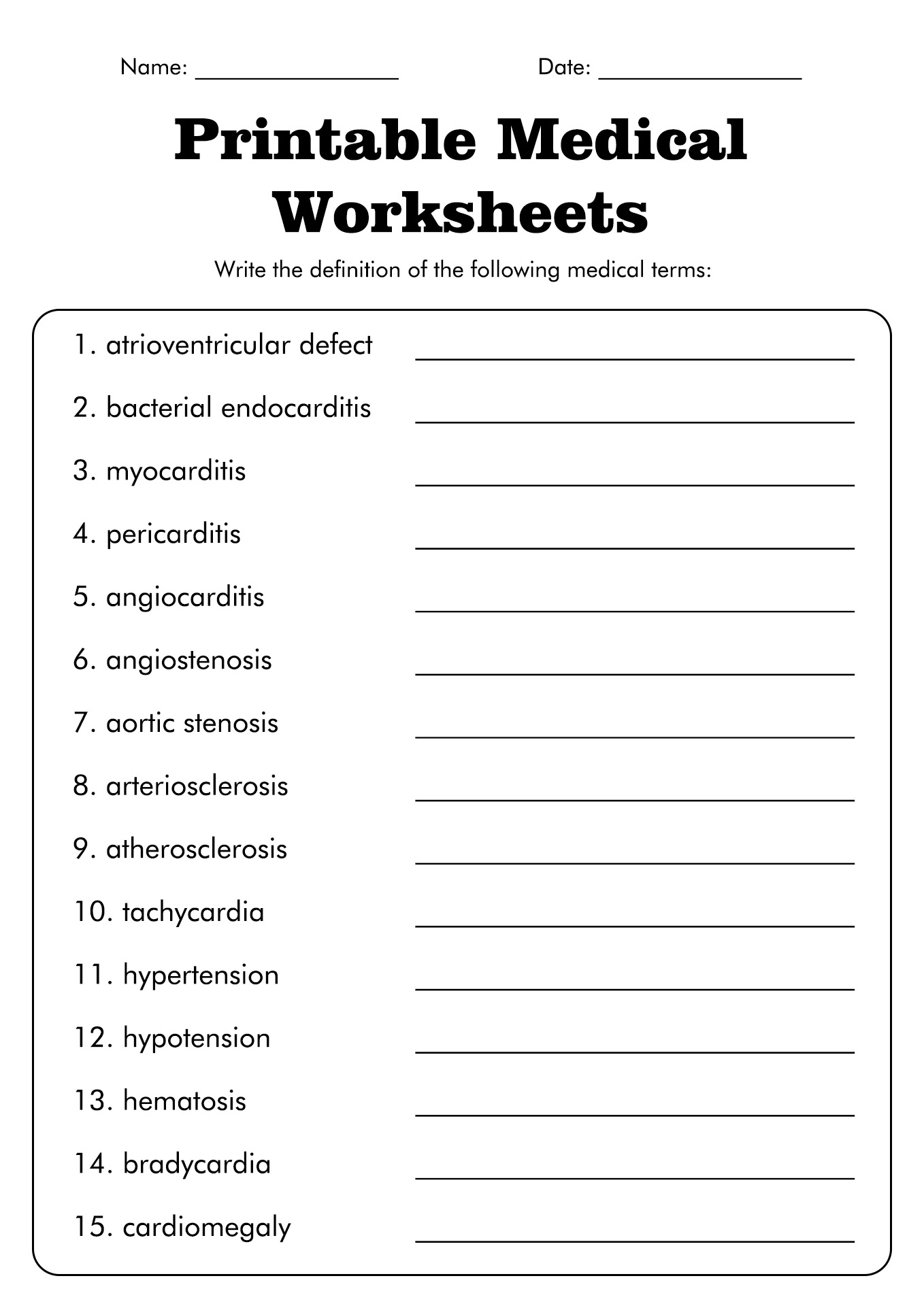 Free Free Printable Medical Worksheet Download Free Free Free Free Printable Medical Worksheet Download Free Free