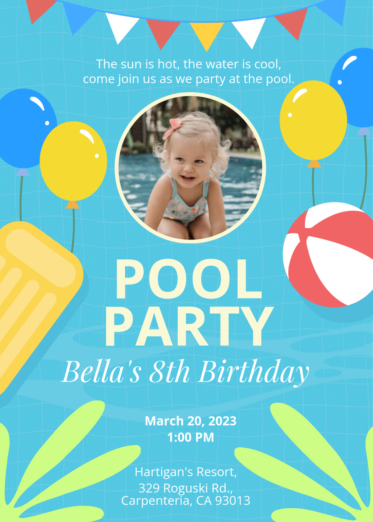 Free Printable Pool Party Invitations Templates