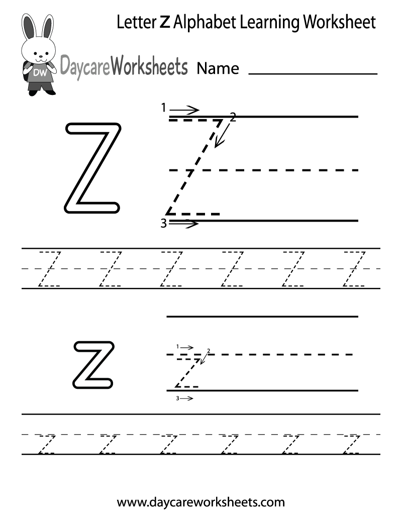 Letter Z Free Printable