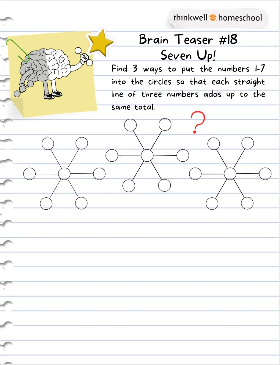 Free Math Puzzles Thinkwell Homeschool