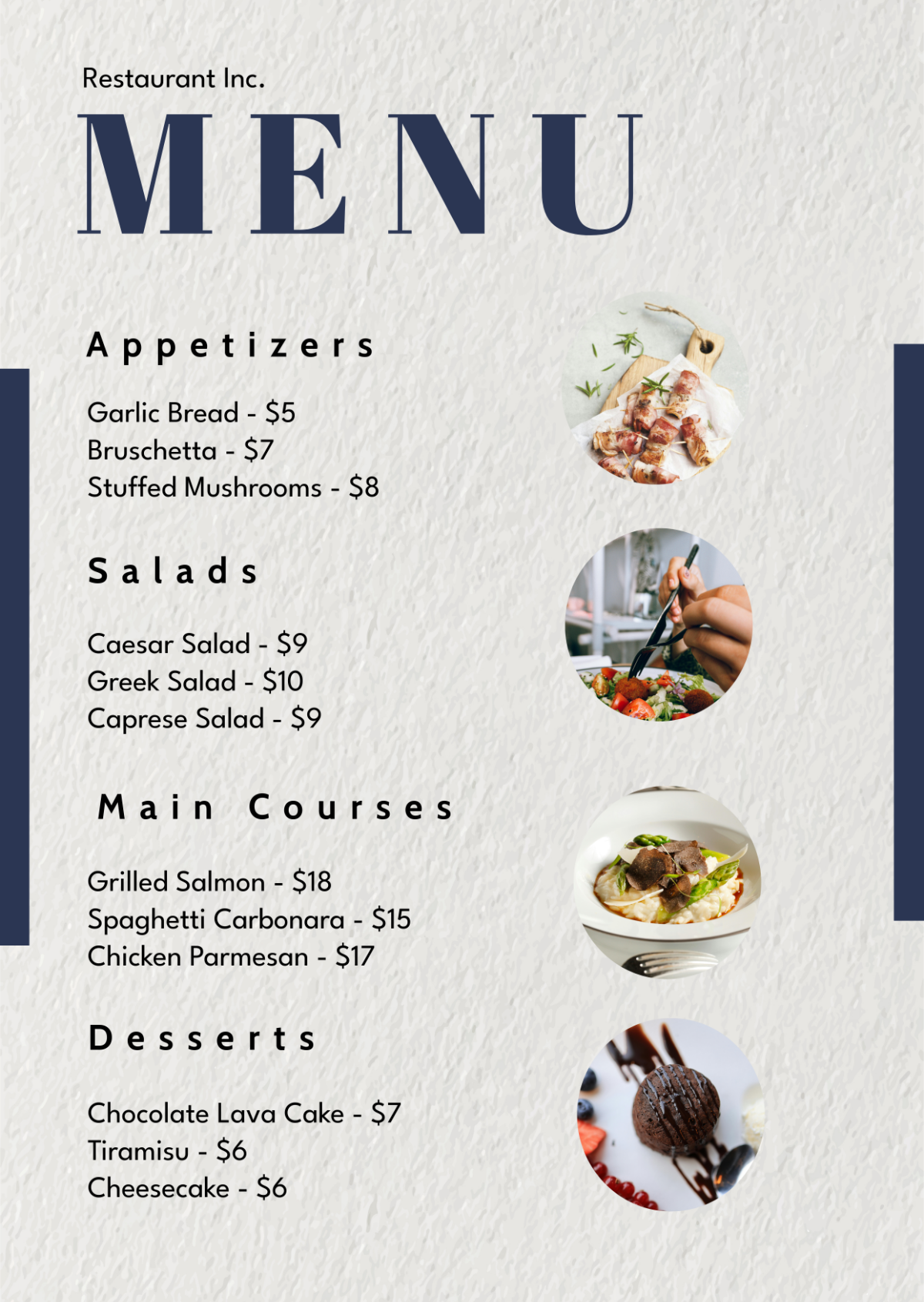 Free Printable Menu Templates
