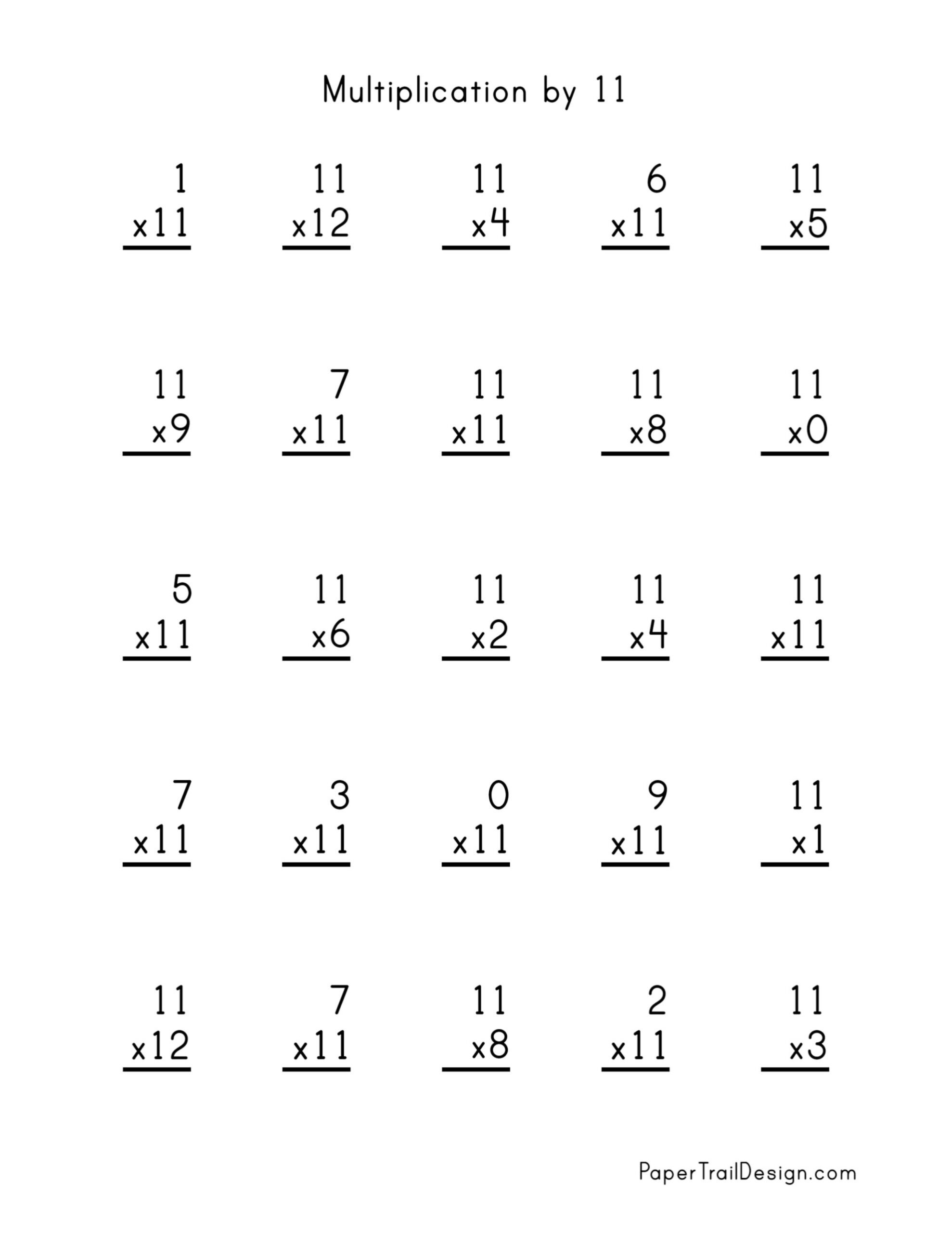 Free Multiplication Worksheets Printable 7s
