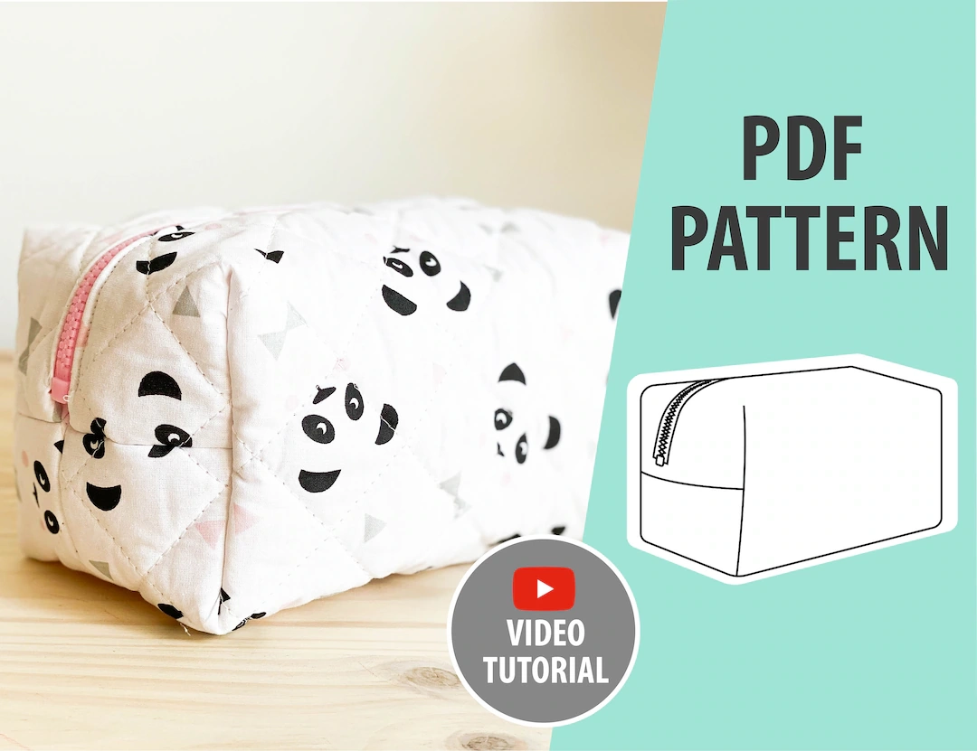 Free Pattern Easy Sew Makeup Bag Tutorial Pouch Bag Template Super 