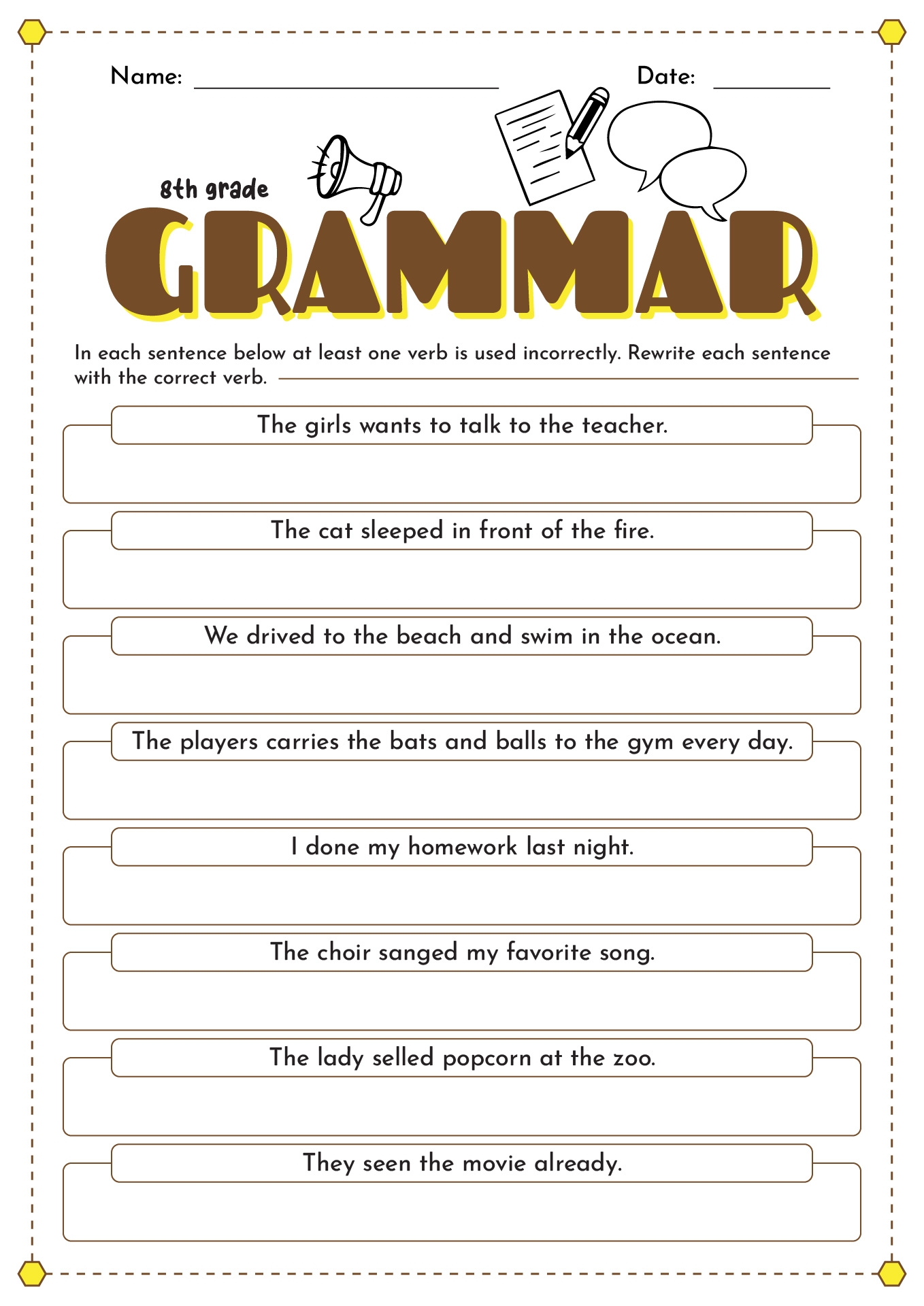 Free Printable 8th Grade Worksheets For Effective Learning