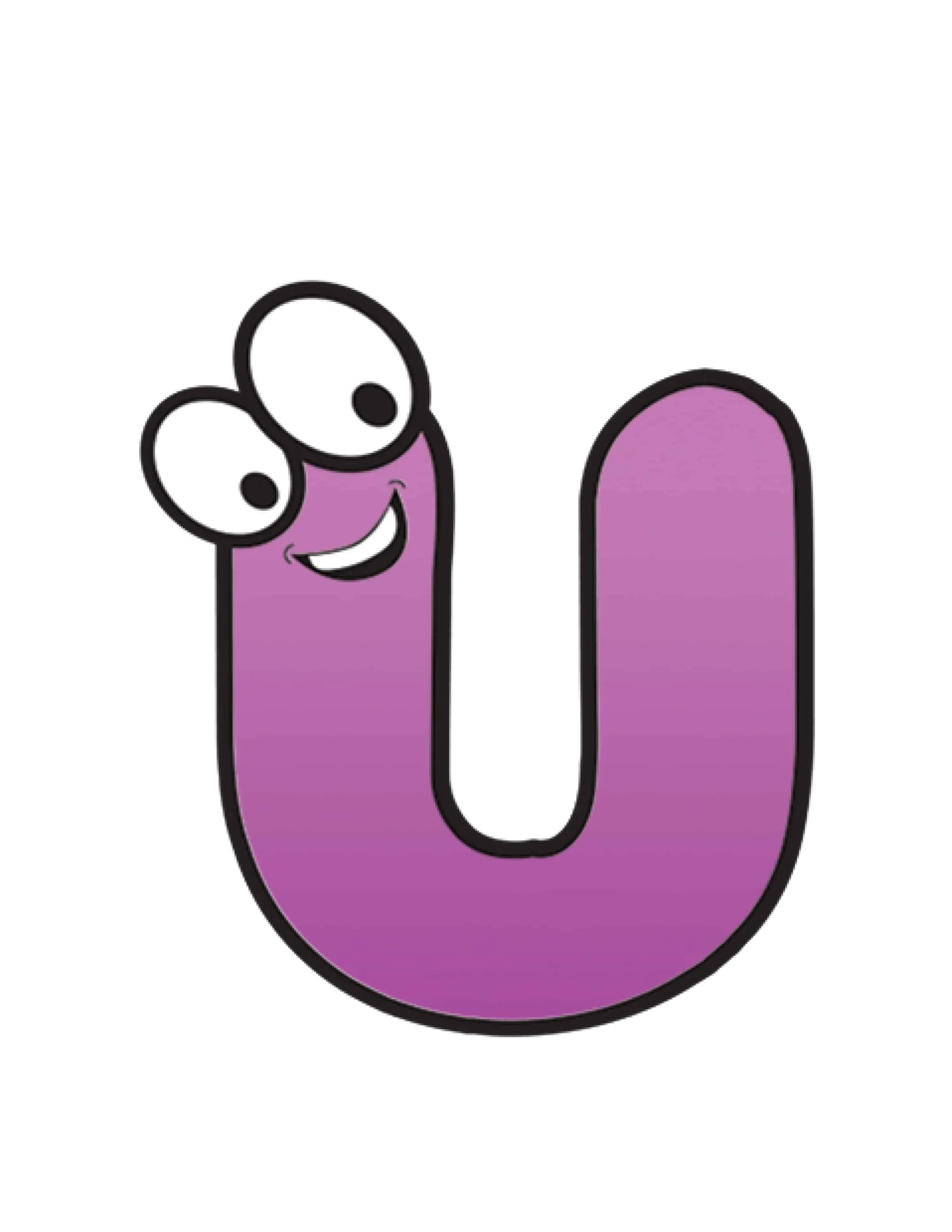 Free Printable Alphabet Letters Colorful Cartoon Letter U