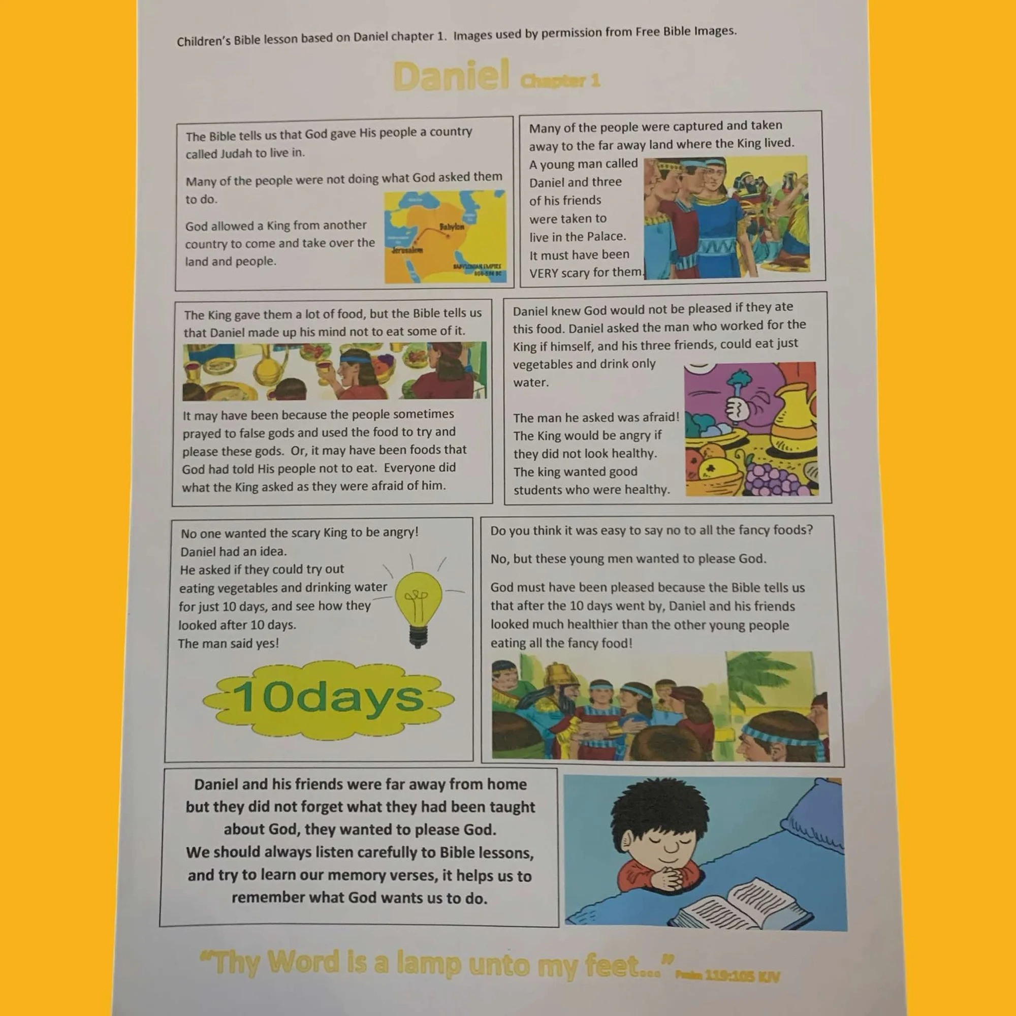 FREE Printable Bible Lessons For Children With KJV AV Verses UK