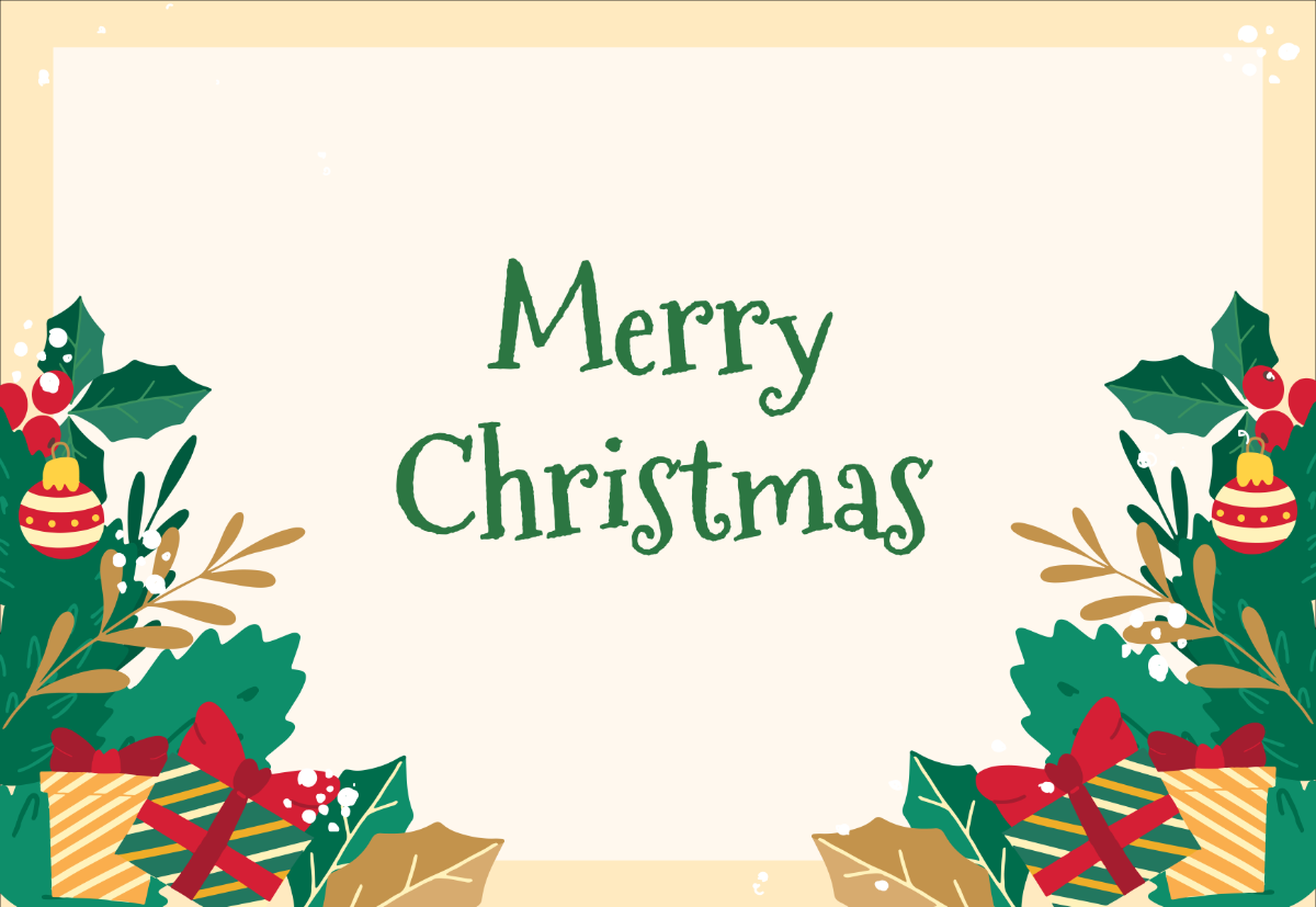 Printable Christmas Card Template Free