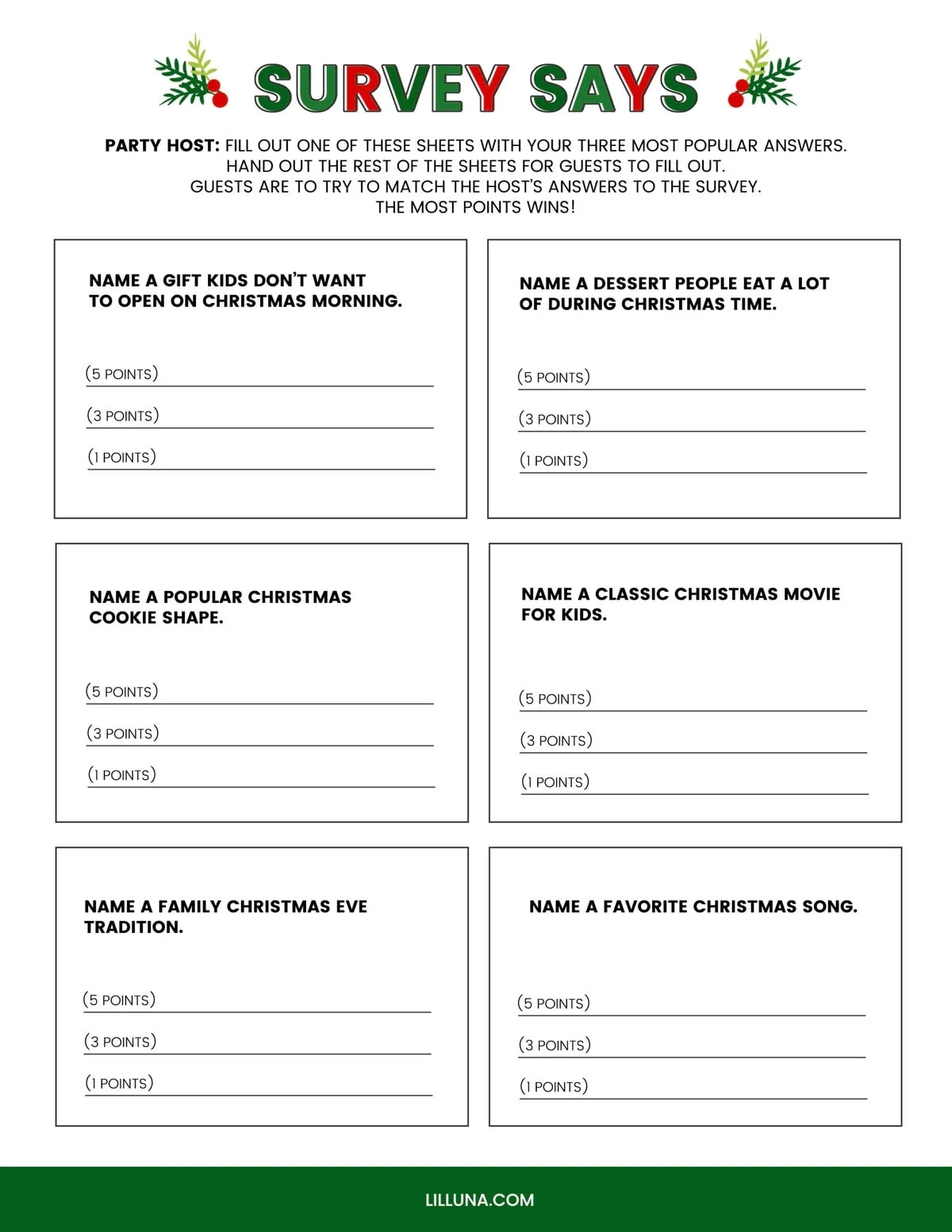 FREE Printable Christmas Games 4 FREEBIES Lil Luna