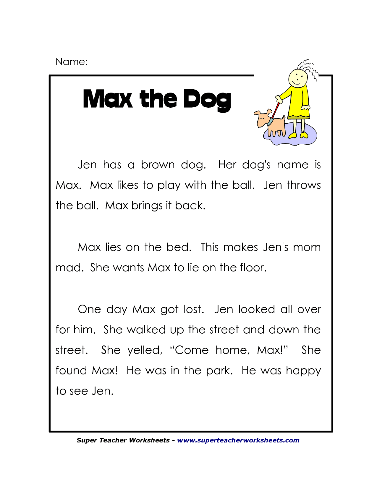 Free Printable Comprehension Worksheets For Grade 1 And 1st Grade 
