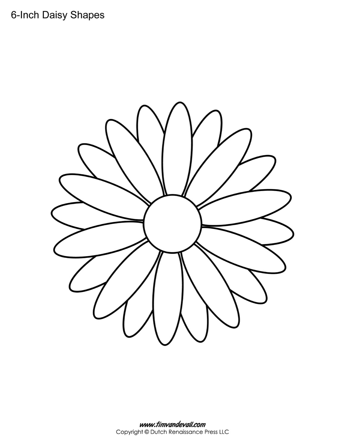 Free Printable Daisy Templates Daisy Shape Flower PDFs
