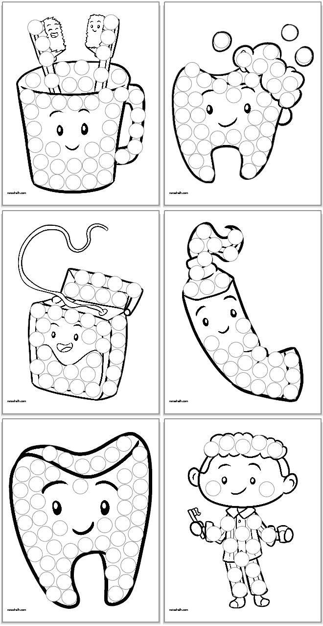 Free Printable Dental Health Dot Marker Coloring Pages Dental 