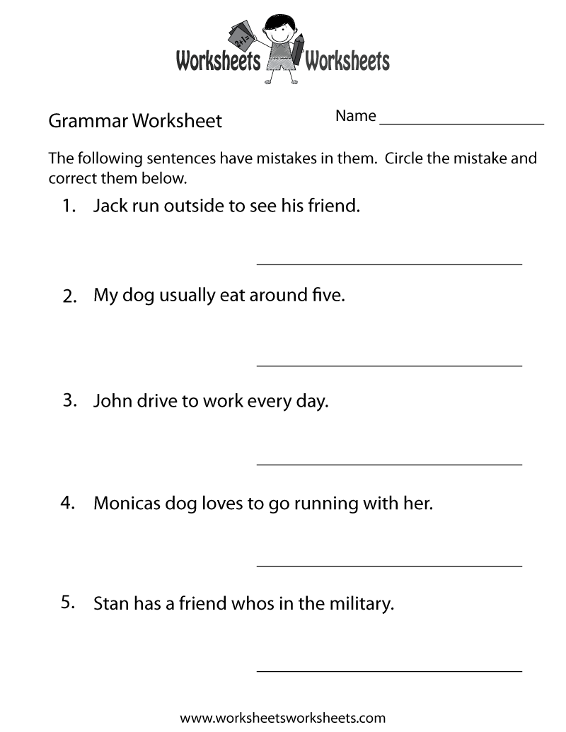 8th Grade Grammar Worksheets Free Printable