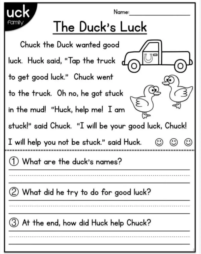 Free Printable Kindergarten Reading Worksheets Activity School 