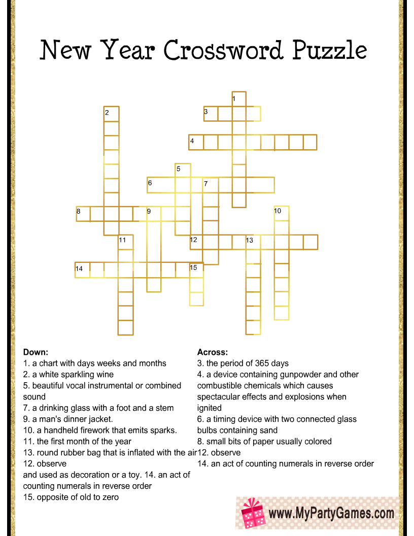 New Years Printable Puzzles