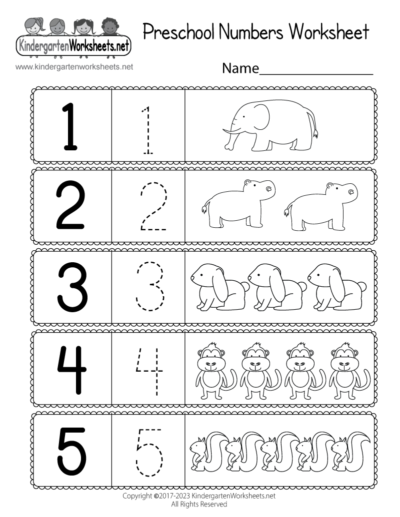 Printable Worksheet For Kindergarten Free