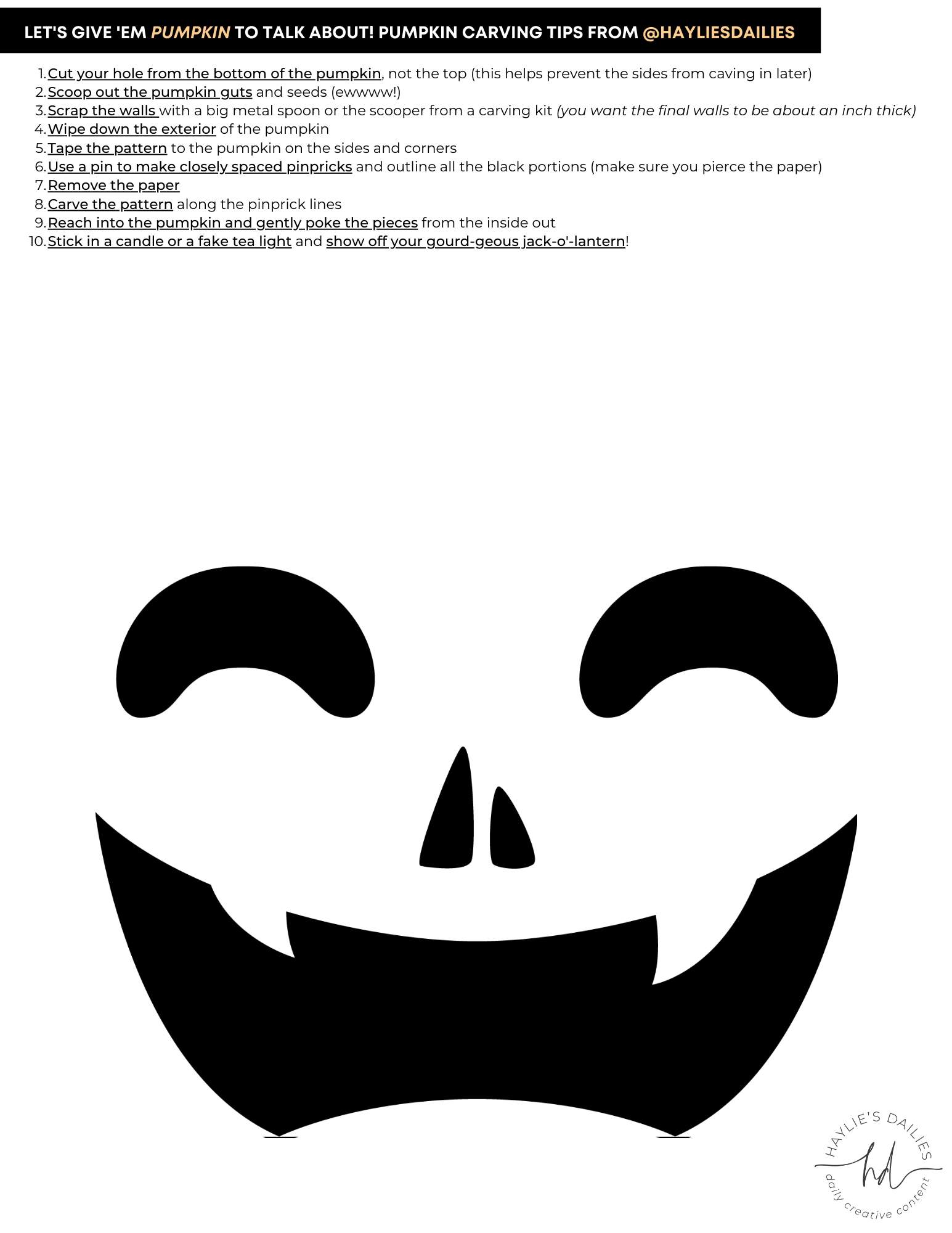 Jack O Lantern Printable Templates
