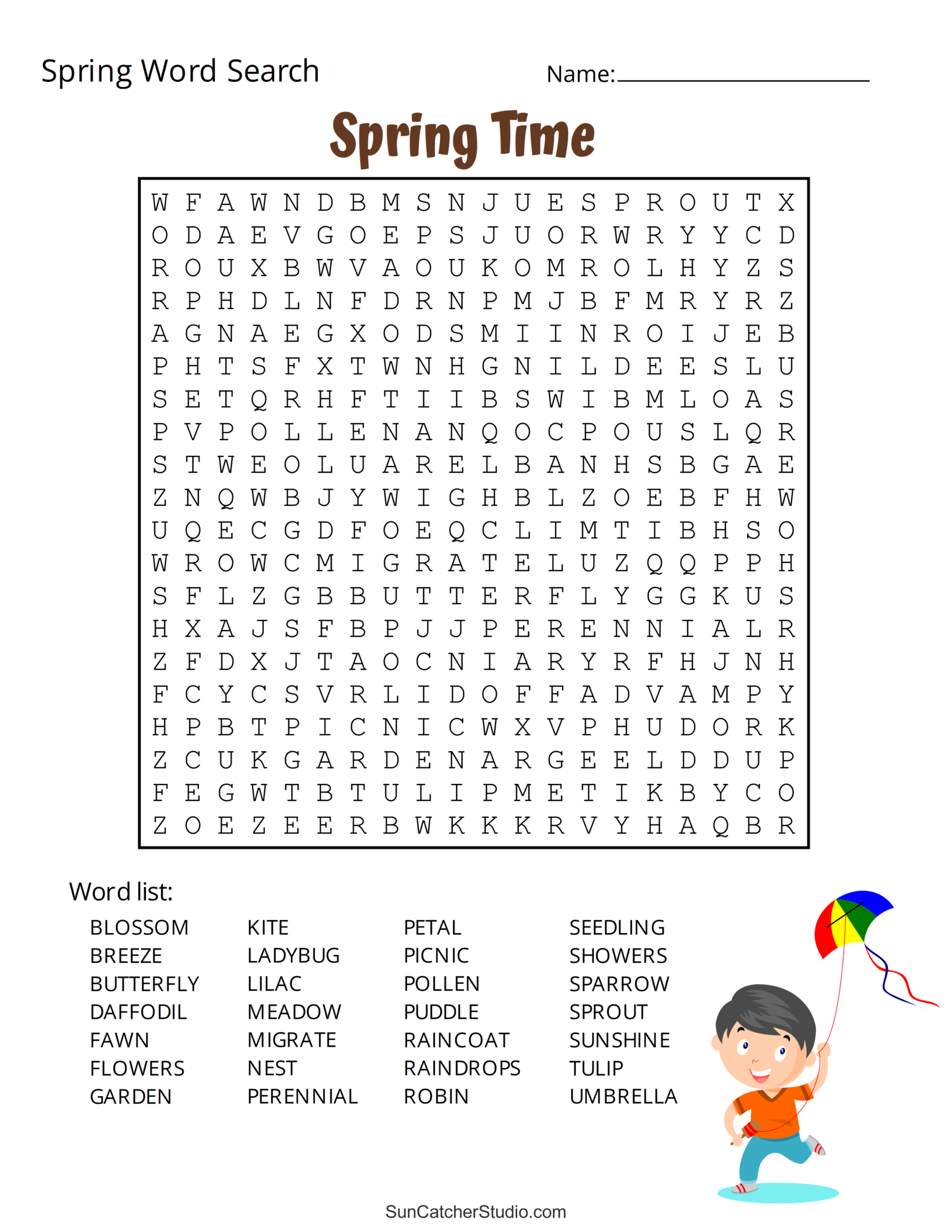 Spring Time Puzzles Printable