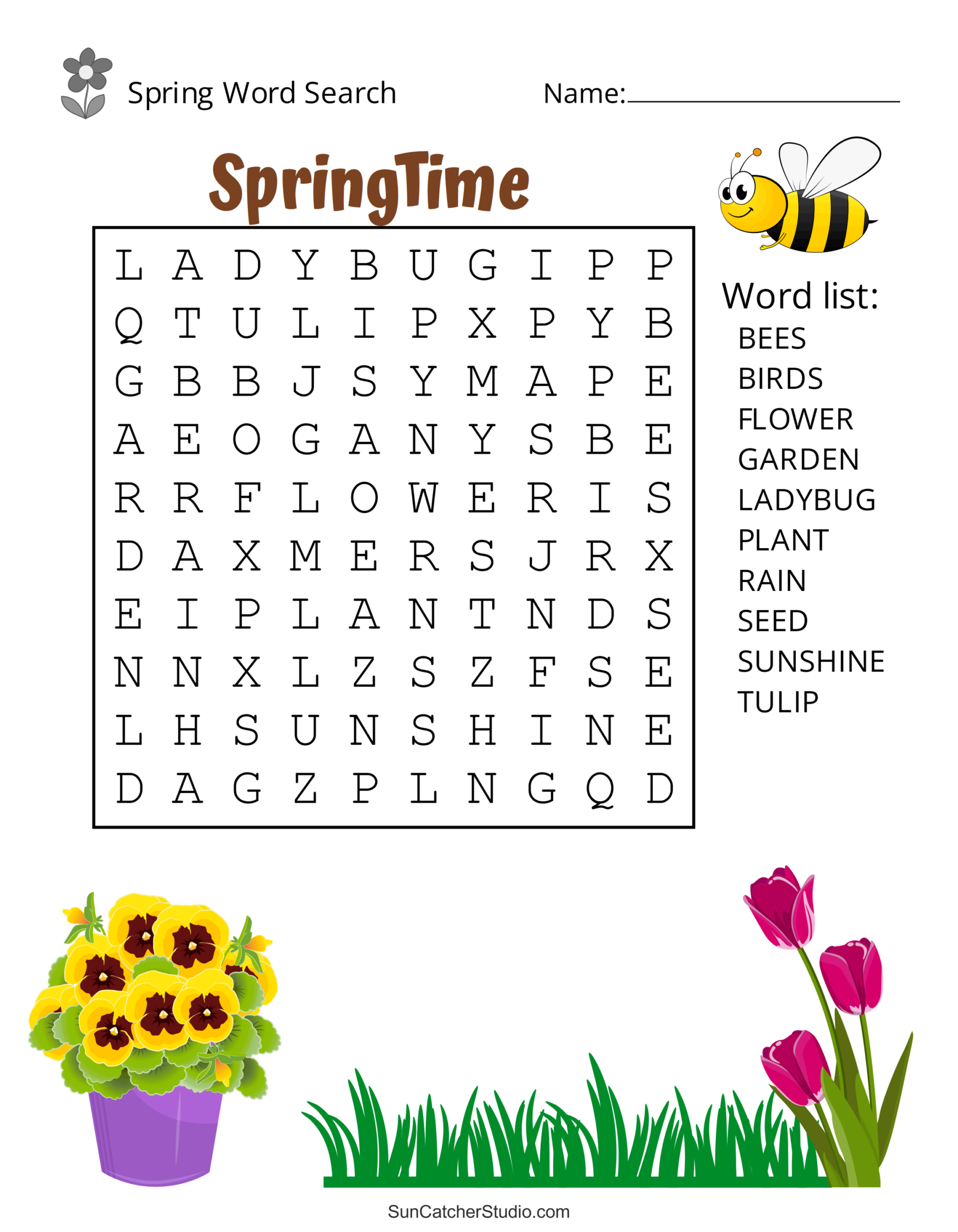 Free Printable Spring Word Search Puzzles Free Printables 