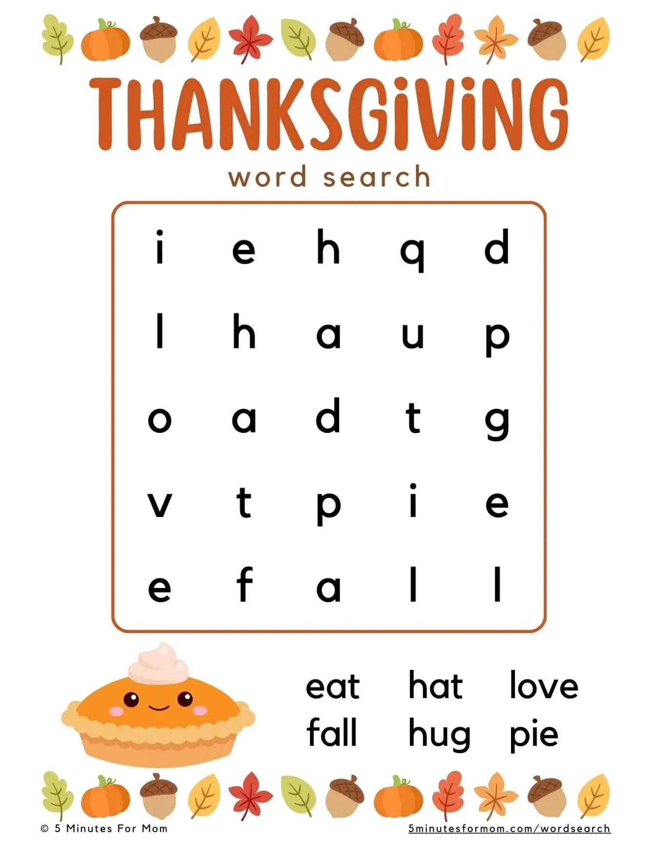 Free Thanksgiving Puzzles Printable