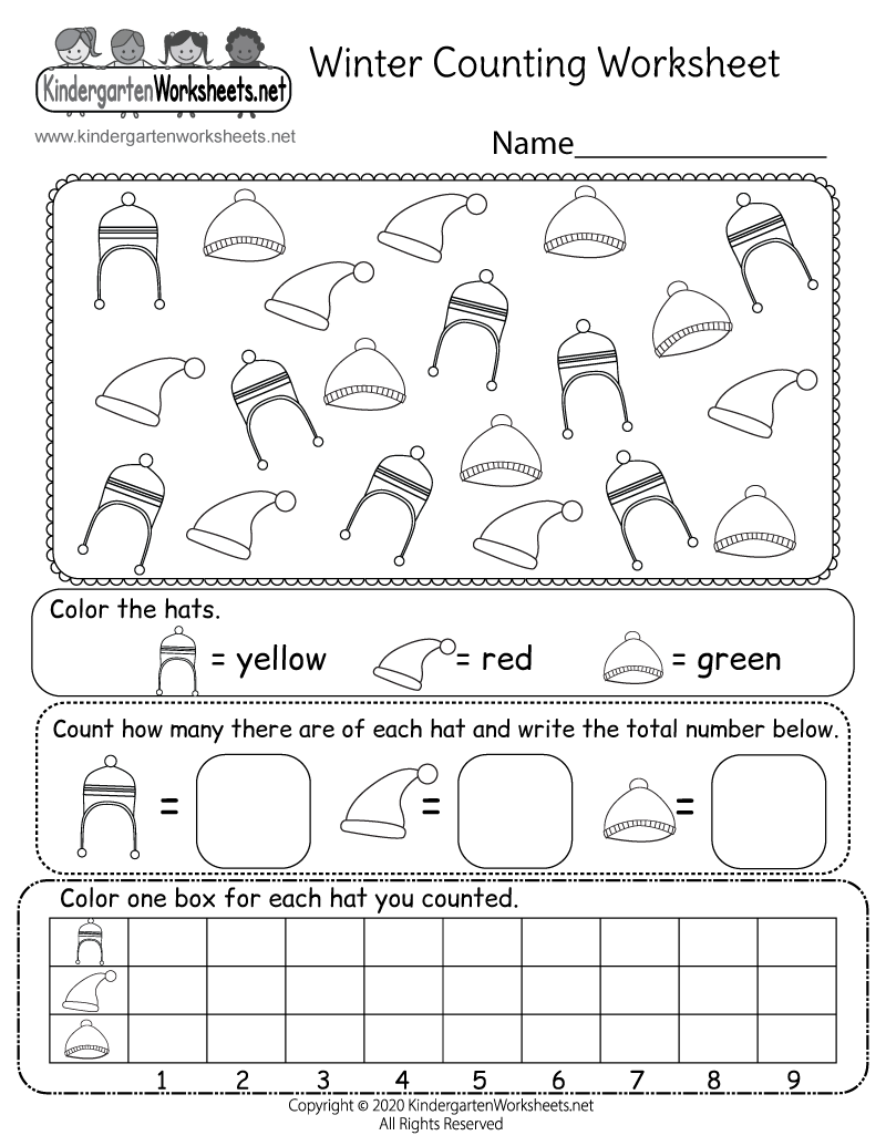 Free Printable Winter Counting Worksheet