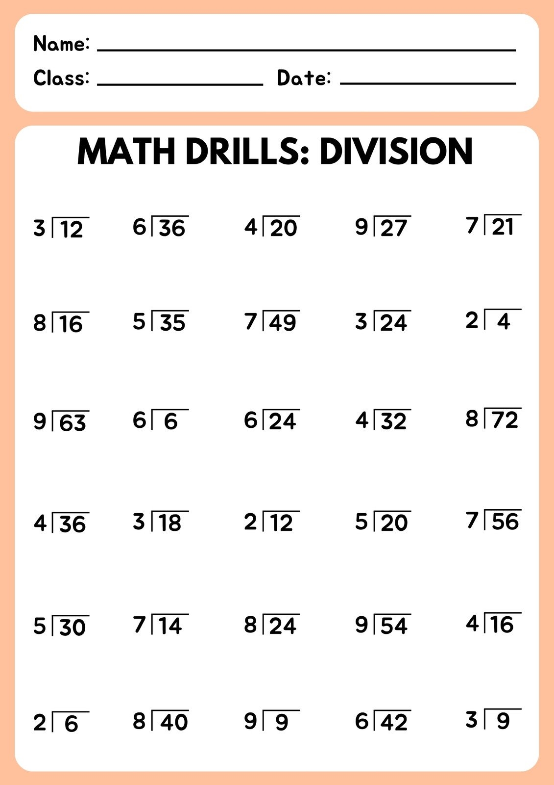 Free To Edit And Print Division Worksheet Templates Worksheets 