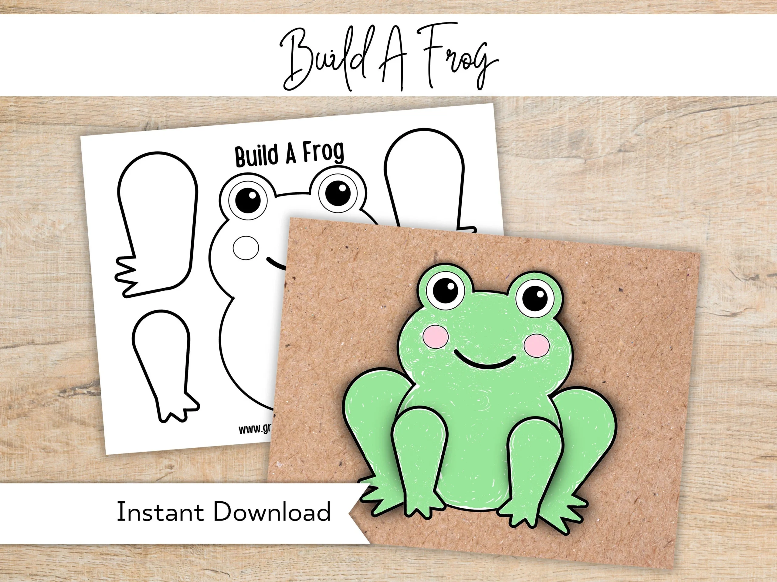 Frog Printable Craft Build a frog Kids Activity digital 