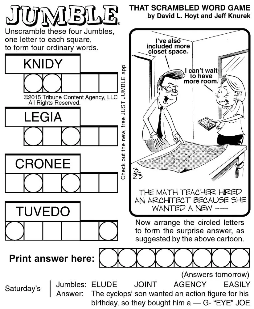 Free Printable Jumble Word Puzzles