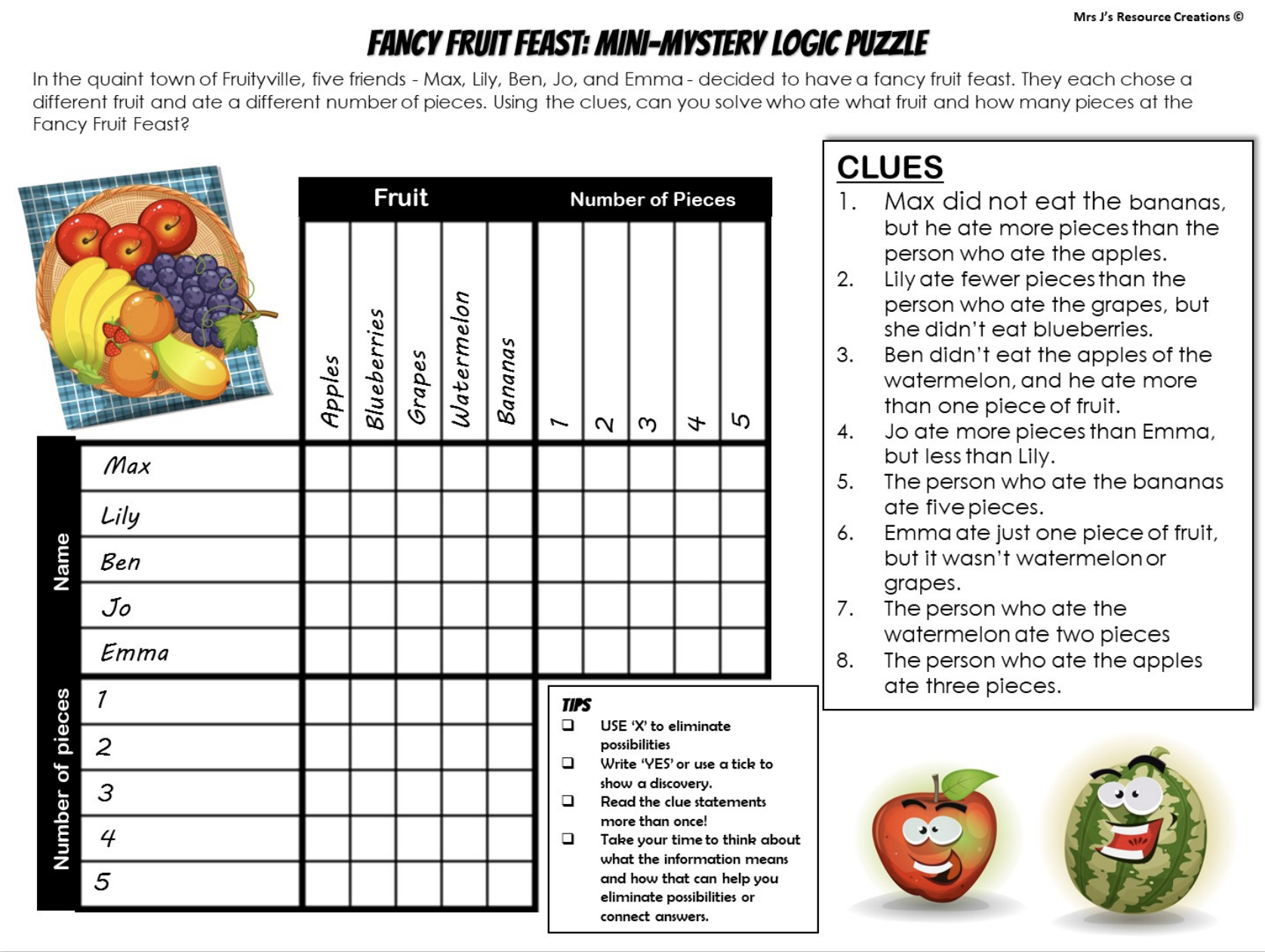 Free Printable Logic Puzzles With Answers