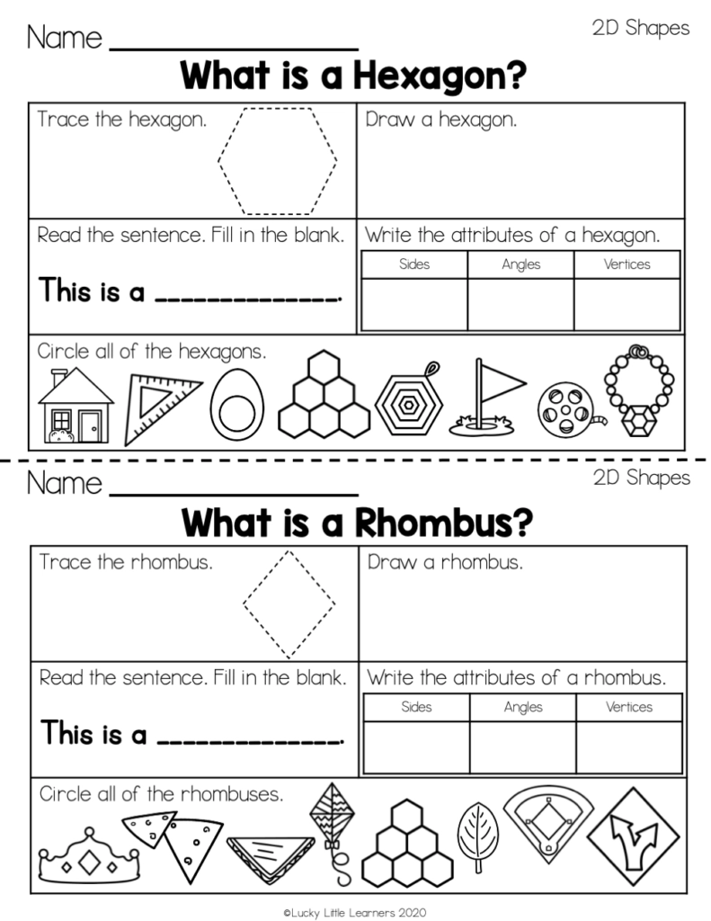 Geometry Worksheets For 2nd Grade Lucky Little Learners