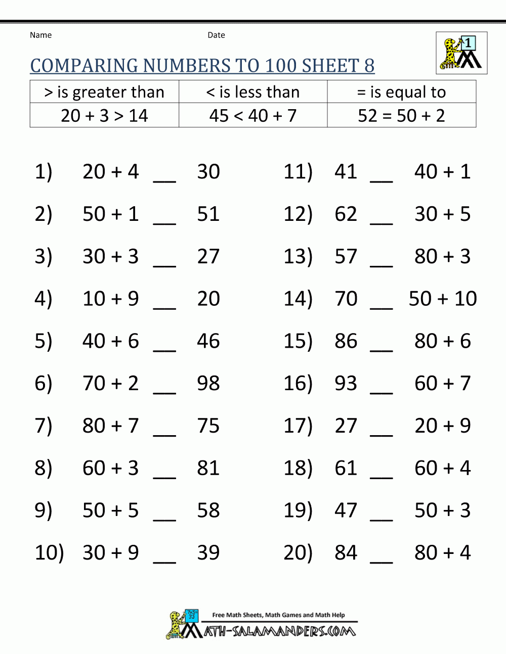 Printable Maths Worksheets Year 4