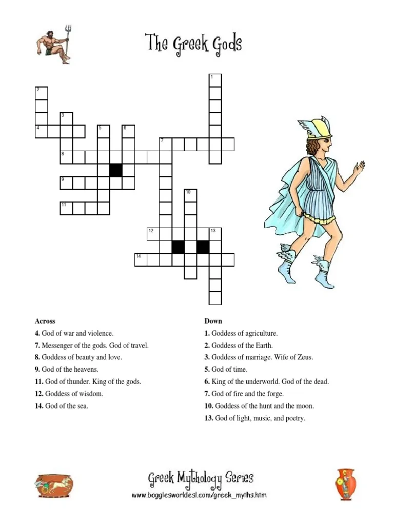 Greek Mythology Crossword PDF