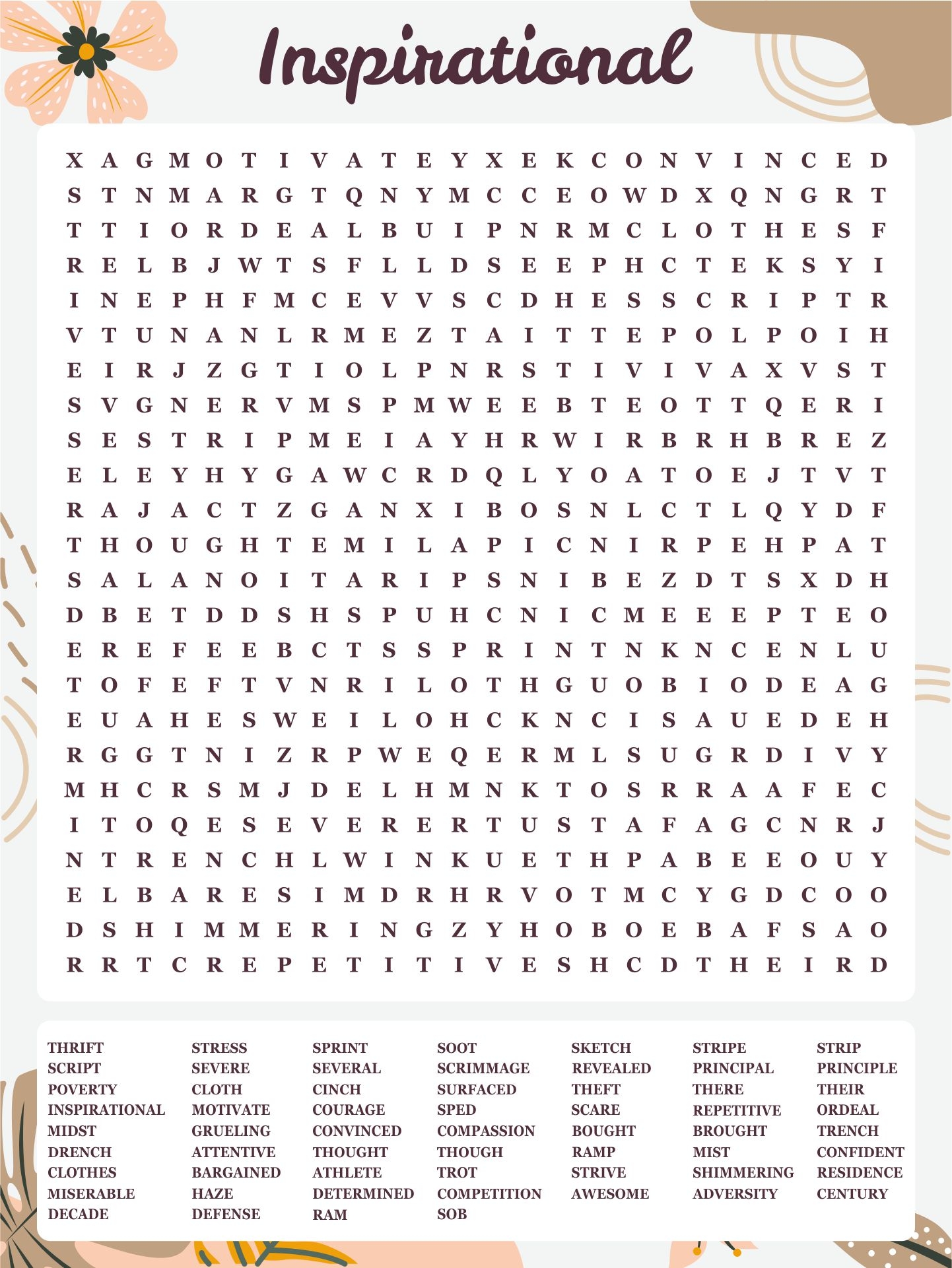 Adult Word Search Puzzles Printable