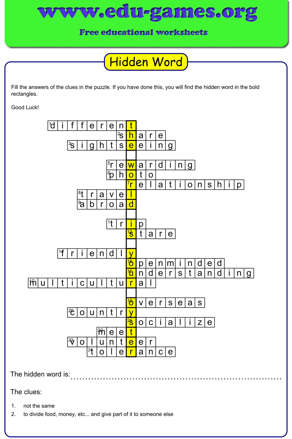 Create Crossword Puzzle Free Online Printable