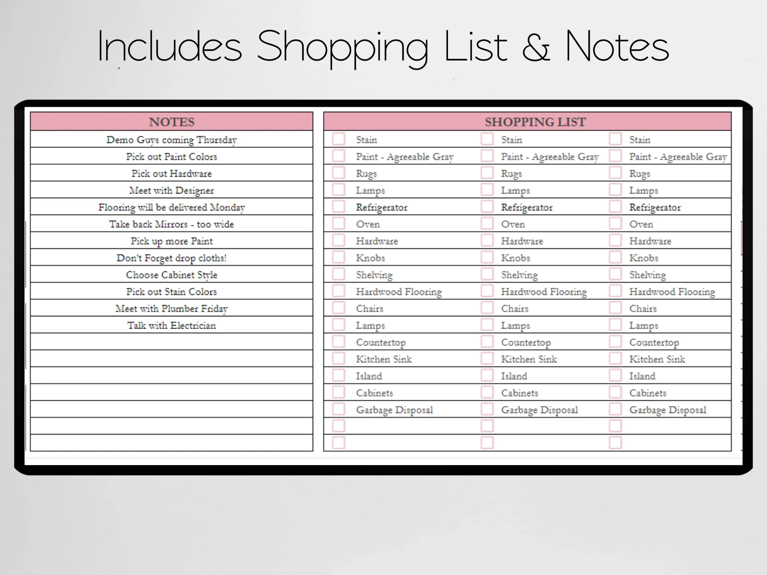 Home Renovation Checklist Template Google Sheets Excel Spreadsheet 