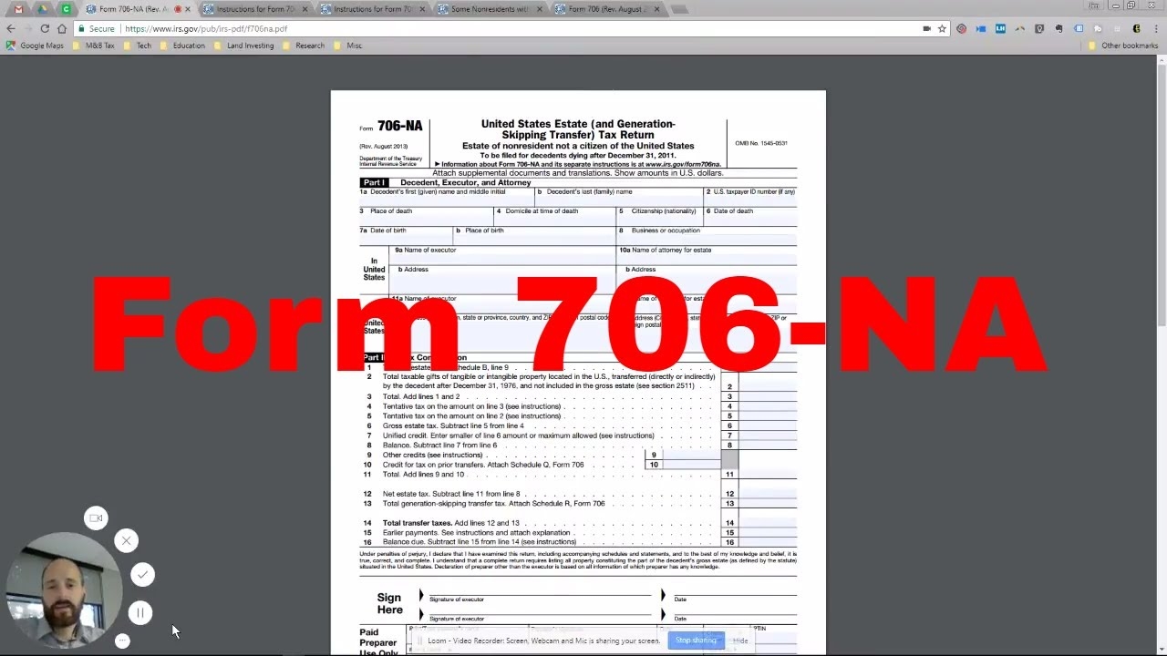 How To Complete Form 706 NA Estate Taxes For U S Non Residents