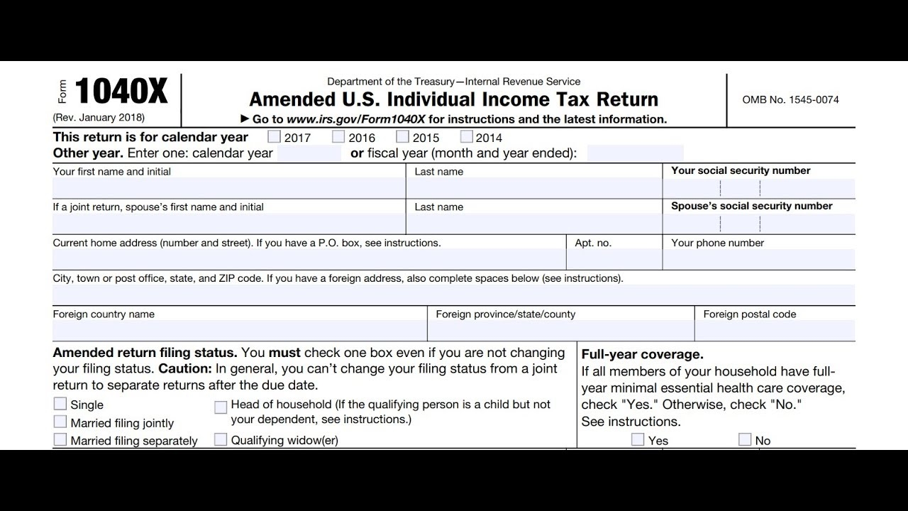 Irs Form 1040x