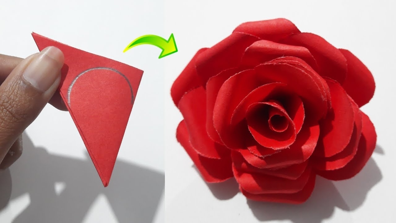 How To Make Paper Rose Easy Beautiful Paper Rose Flower Making Idea Diy Paper Rose Flower