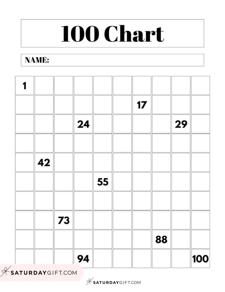 Hundreds Chart Printable 19 Free Numbers 1 To 100 Worksheets 