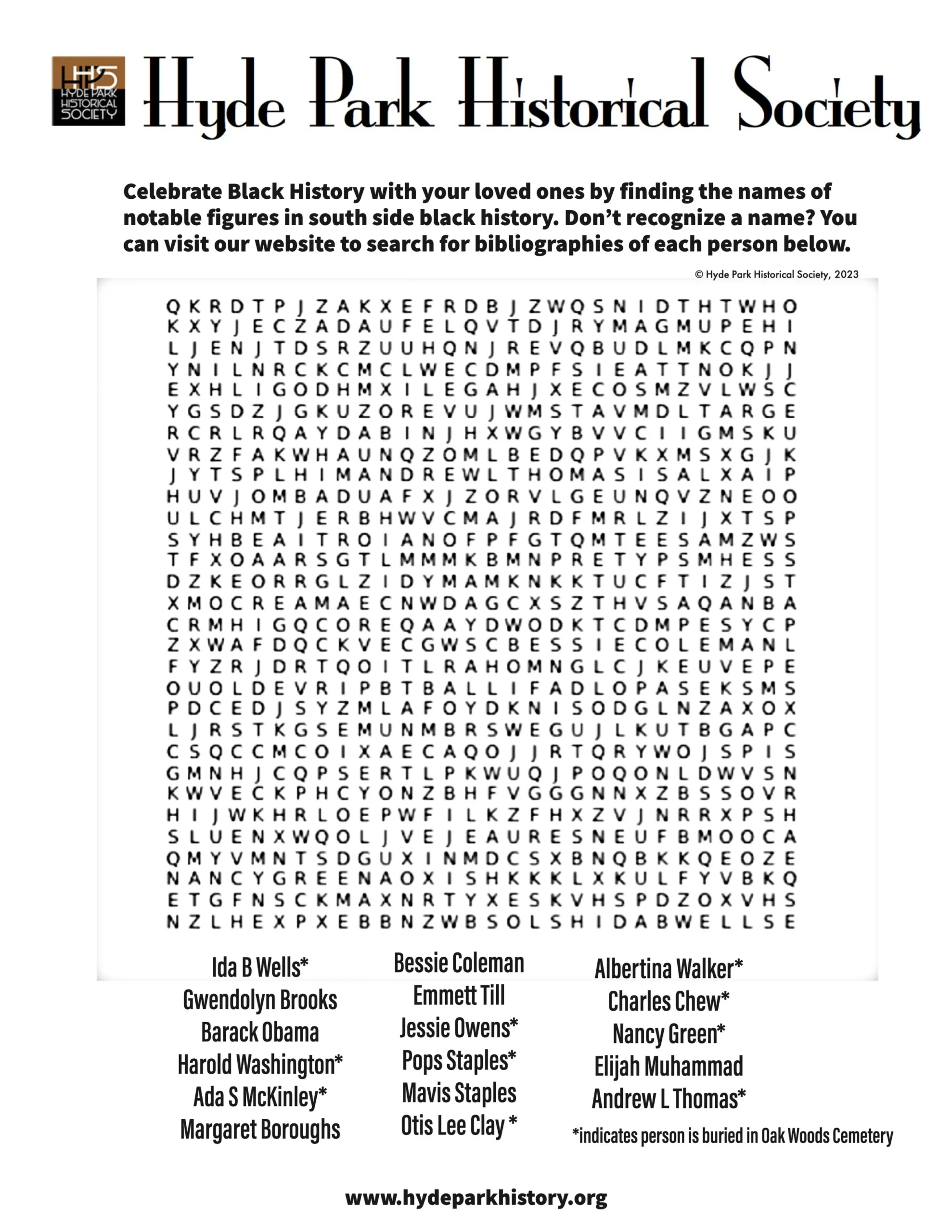 Black History Word Puzzles Printable
